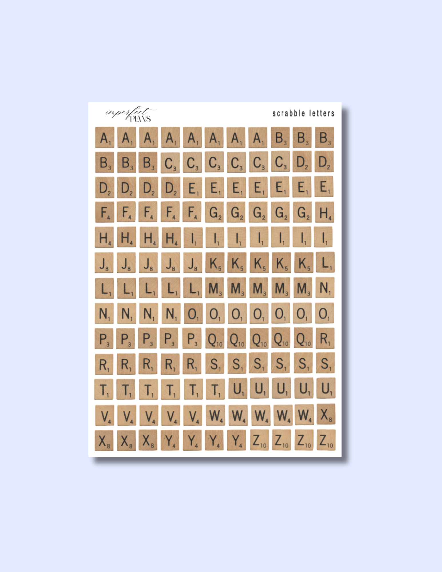 Scrabble letters