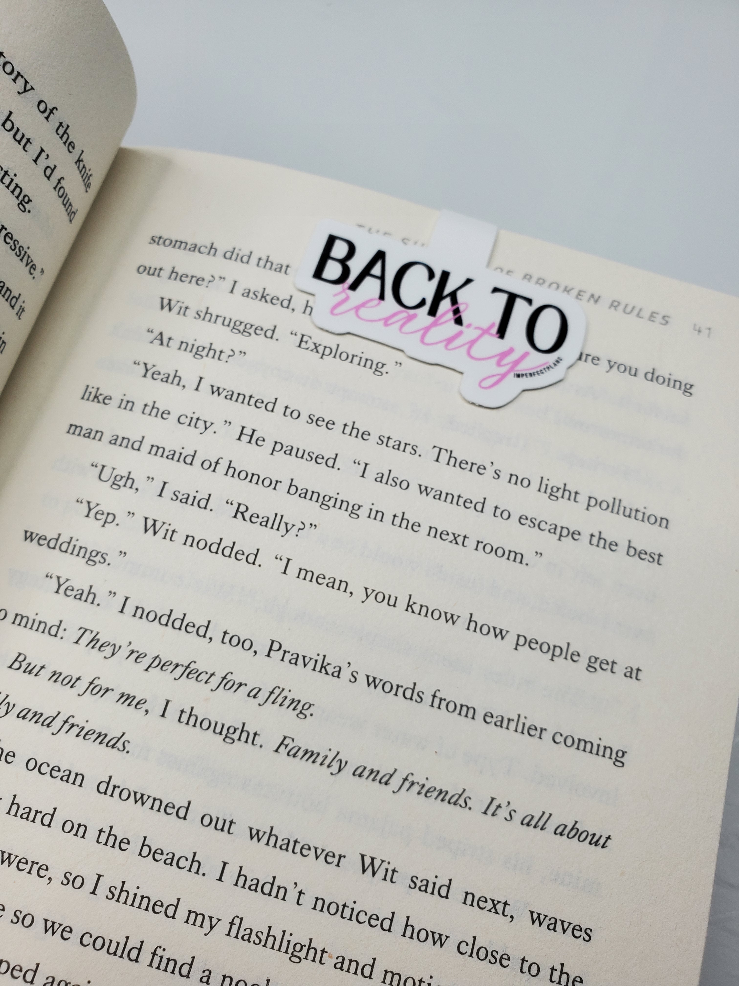 Back to reality Magnetic bookmark